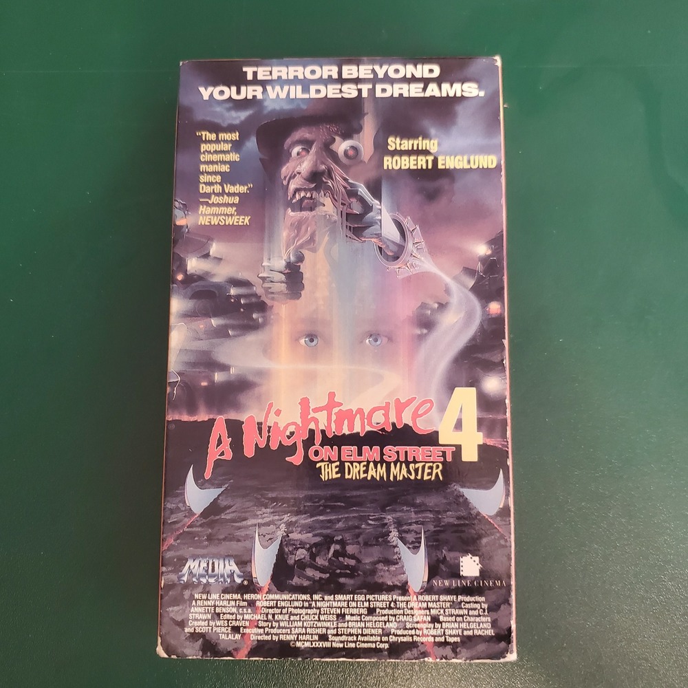 A Nightmare on Elm Street 4 The Dream Master VHS 1988 Media Home Entertainment R